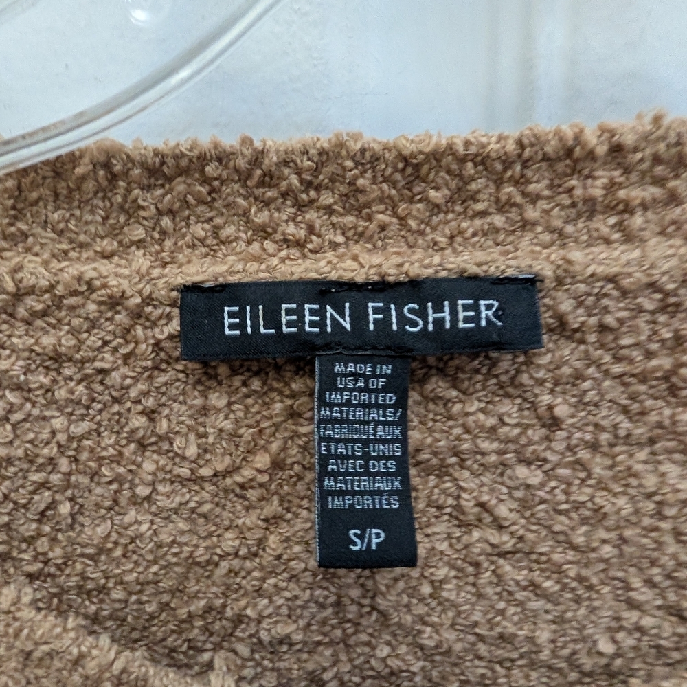 Eileen Fisher Tan Organic Cotton Boucle Sweater - Picture 3 of 3